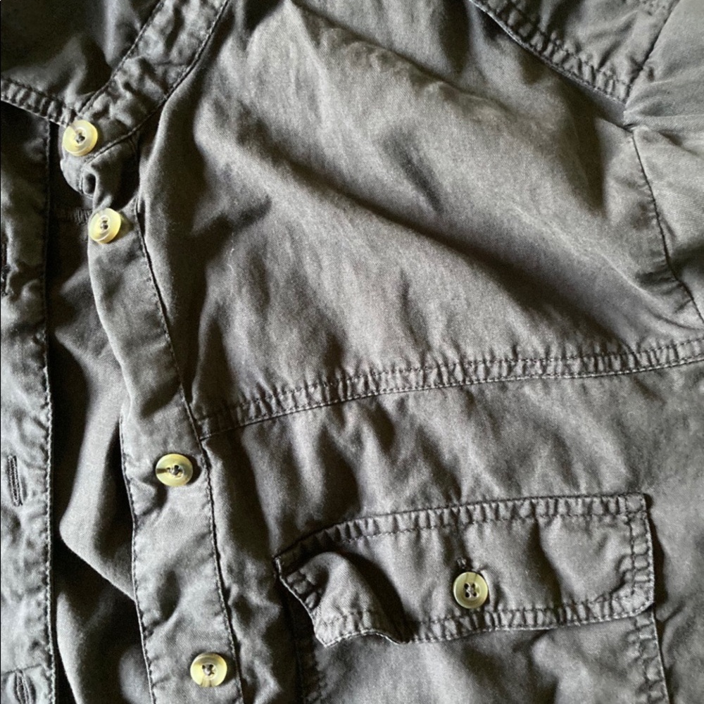 Distressed Grey Button-Down